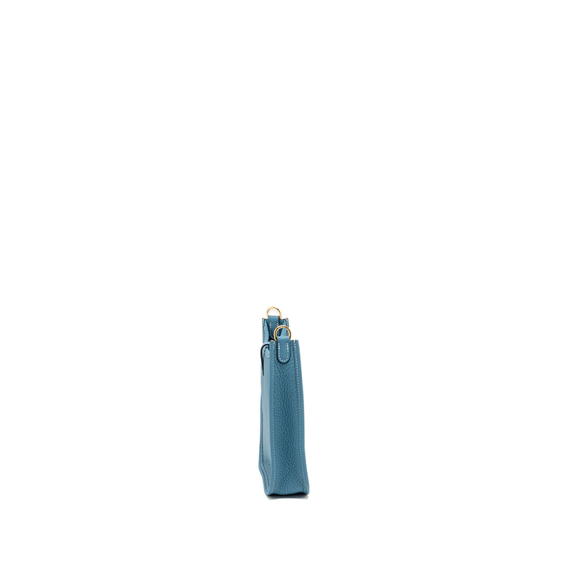 Hermes Mini Evelyne Clemence New Blue Jean GHW Stamp B