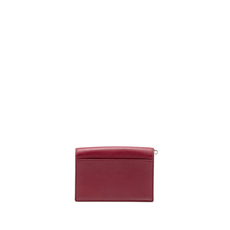 Louis Vuitton Mylockme chain pochette calfskin multicolor dark red/ beige/ grey SHW
