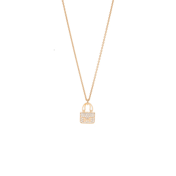 Hermes Amulette Constance pendant rose gold diamonds