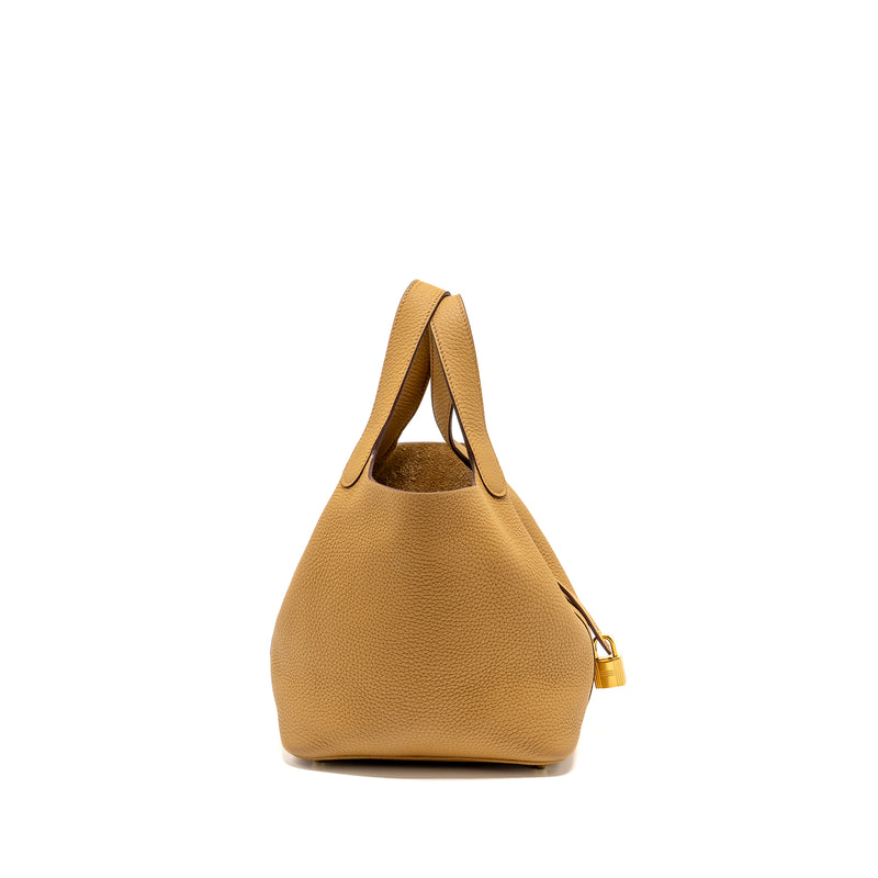 Hermes picotin 18 lock bag Clemence biscuit GHW stamp B
