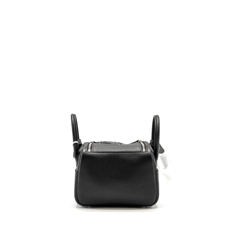 Hermes Mini Lindy Clemence Black SHW Stamp U