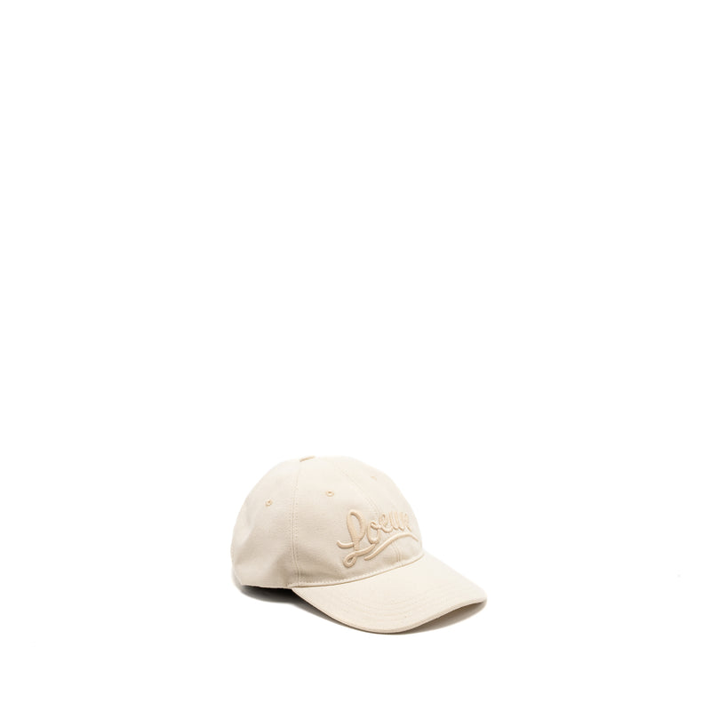 Loewe Size 57 Cap with Embroidered Logo Cotton Soft White