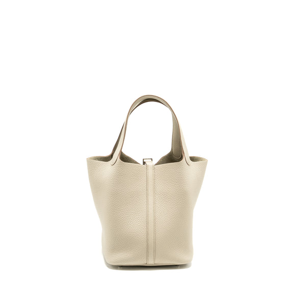 Hermes Picotin 22 Lock Bag Clemence Beton SHW Stamp U