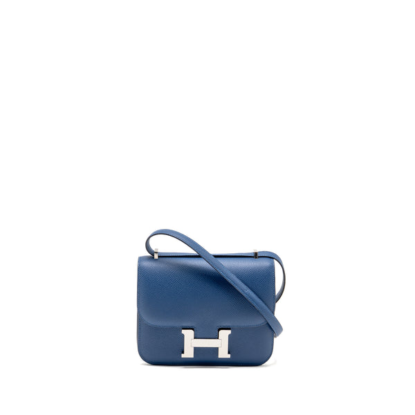 Hermes Mini Constance Epsom P5 Bleu Tie SHW Stamp K