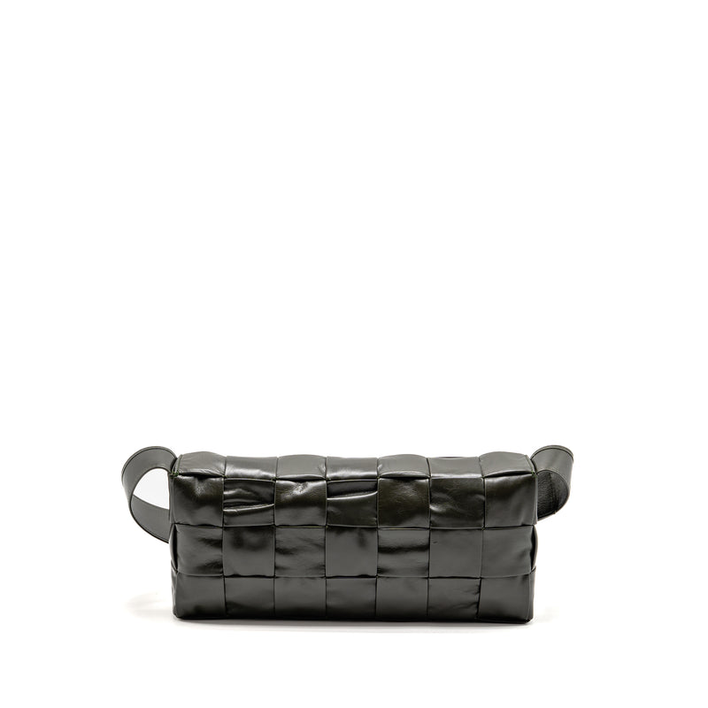 Bottega Veneta Cassette Crossbody Bag Lambskin Dark Green Ruthenium SHW