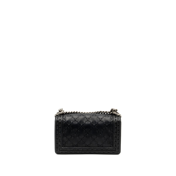 Chanel medium boy bag limited quilted caviar black ruthenium hardware