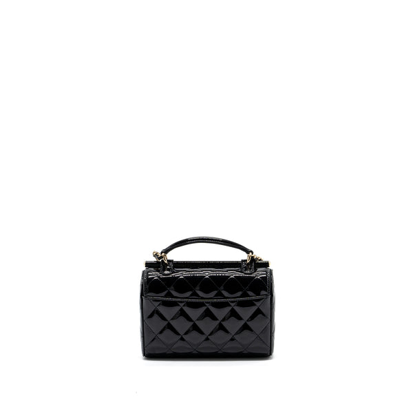 Chanel Small Trendy CC Dual Flap Bag patent black LGHW (microchip)