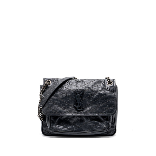 Saint laurent Medium Niki calfskin dark grey SHW