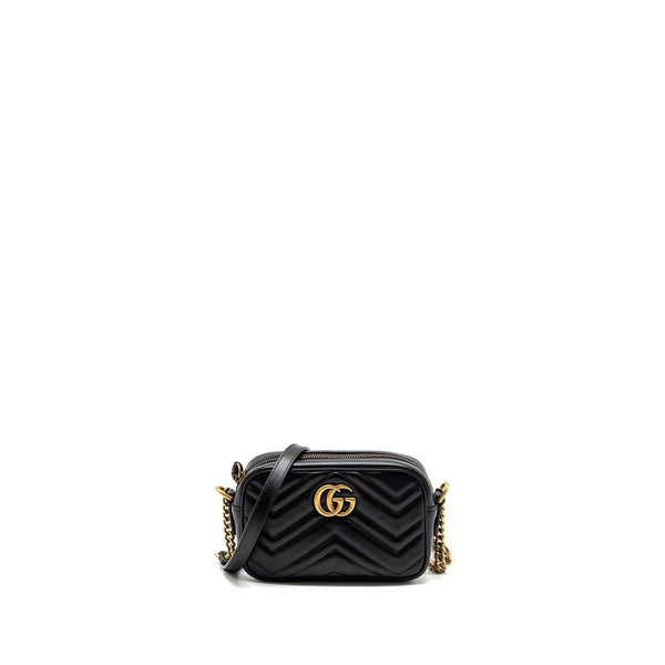 Gucci GG Marmont Matelasse Mini Camera bag calfskin black GHW