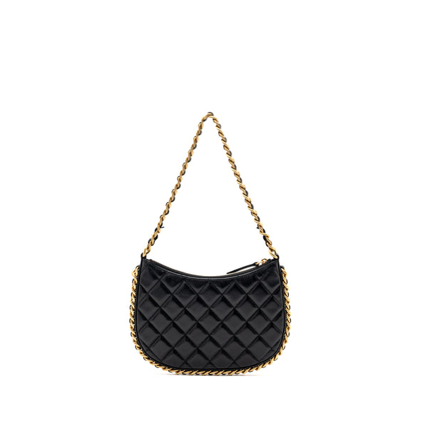 Chanel Hobo Shoulder Bag Lambskin Black GHW(Microchip)