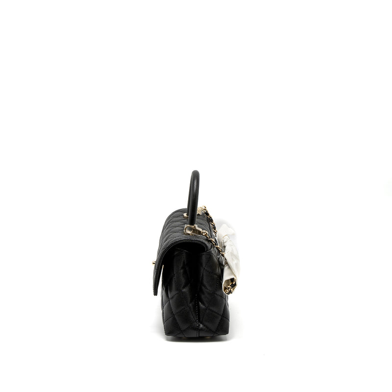 Chanel Small Coco Handle Caviar Black LGHW (Microchip)