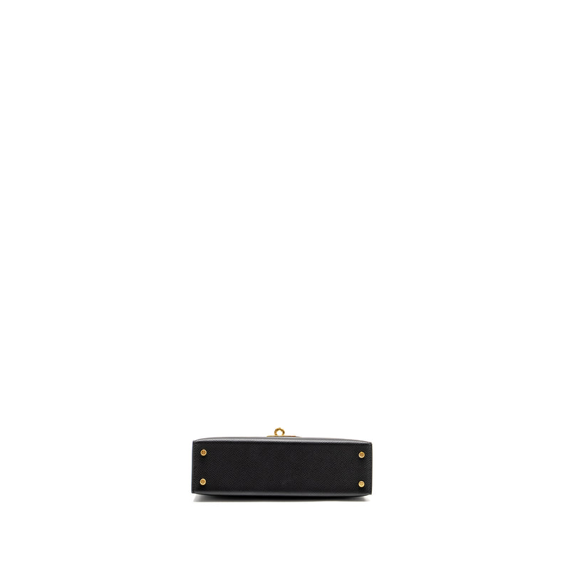 Hermes Mini Kelly II Epsom Black GHW Stamp B