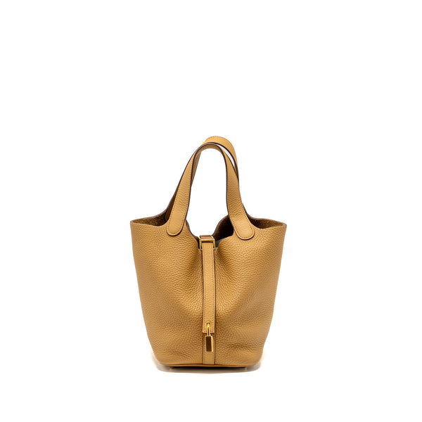 Hermes picotin 18 lock bag Clemence biscuit GHW stamp B