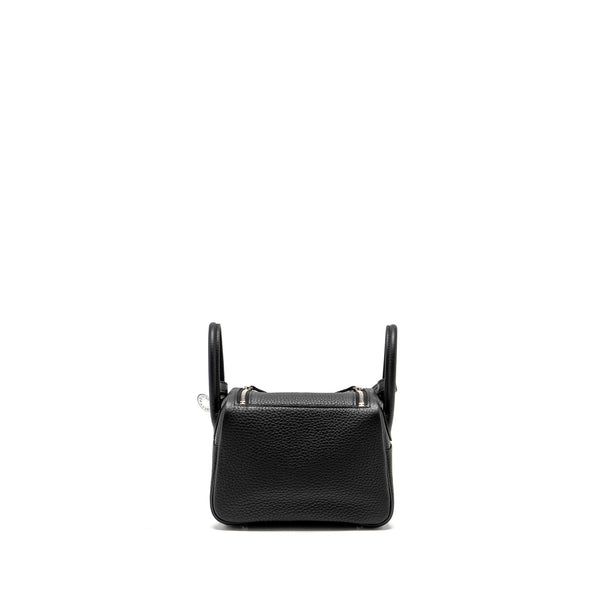 Hermes Mini Lindy Clemence Black SHW Stamp U
