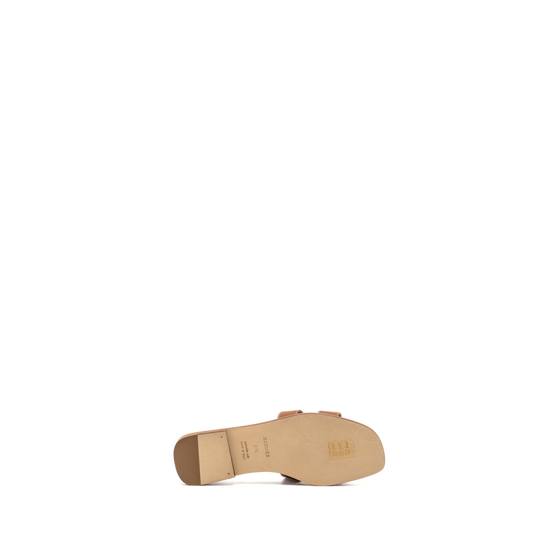 Hermes Size 37.5 Oran Sandals Calfskin Gold