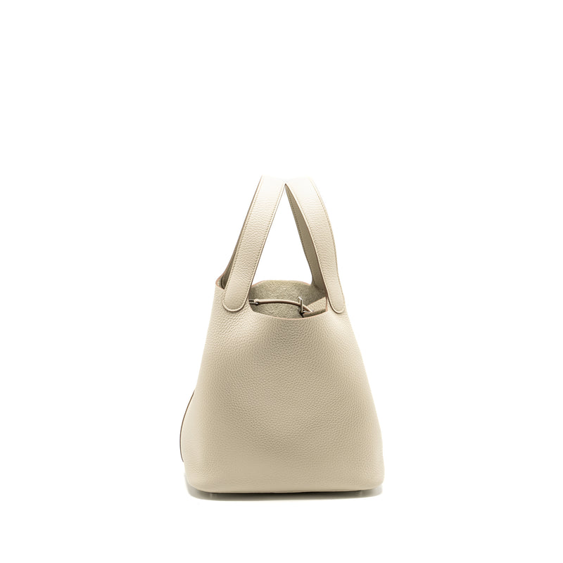 Hermes Picotin 22 Lock Bag Clemence Beton SHW Stamp U