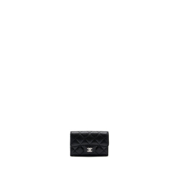 chanel classic flap card holder caviar black SHW (Microchip)