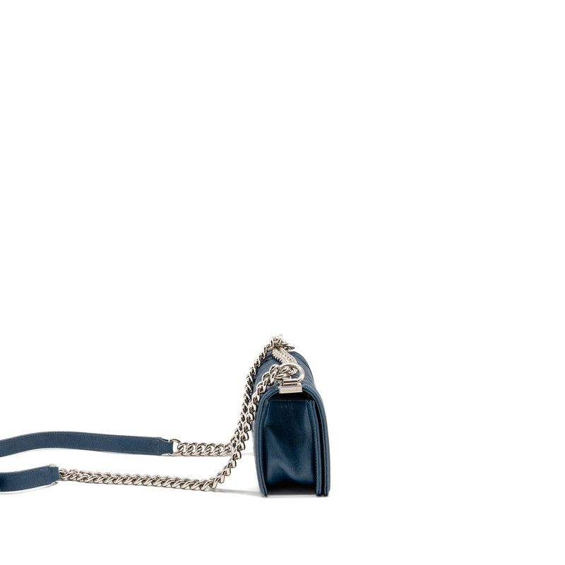 Chanel Small Boy Bag Caviar Navy SHW