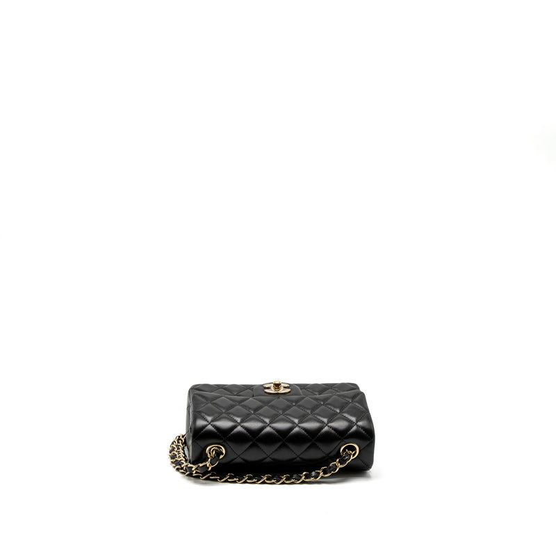 Chanel Classic Mini Rectangular Flap Bag Lambskin Black LGHW (Microchi