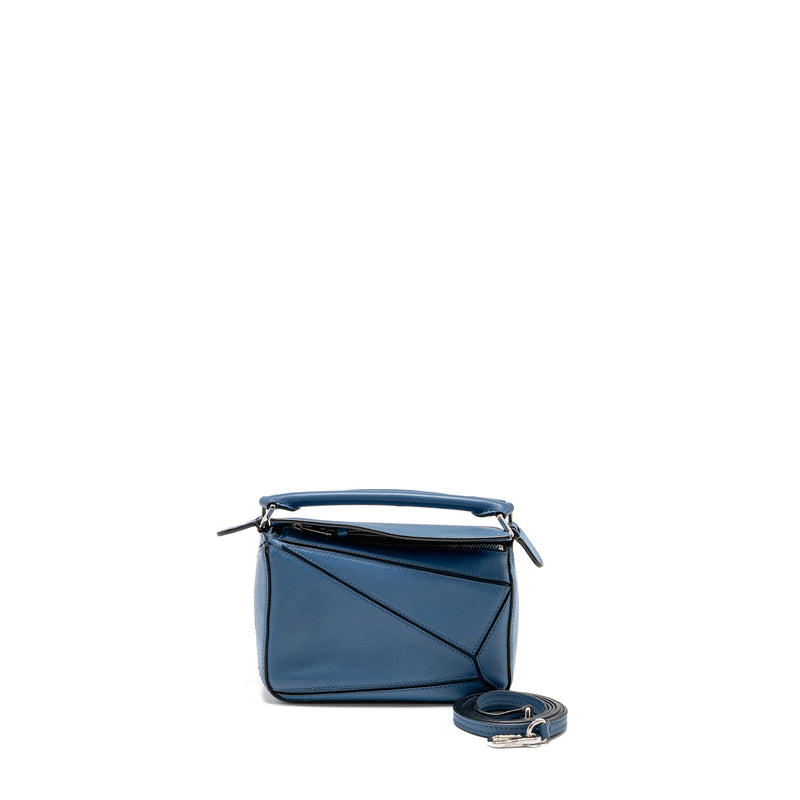 Loewe Mini Puzzle Bag Calfskin Dark Blue SHW