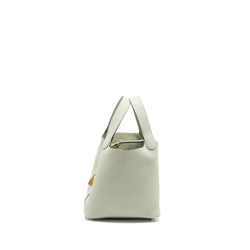 Hermes picotin 18 Lock bag Clemence Gris Neve GHW stamp B