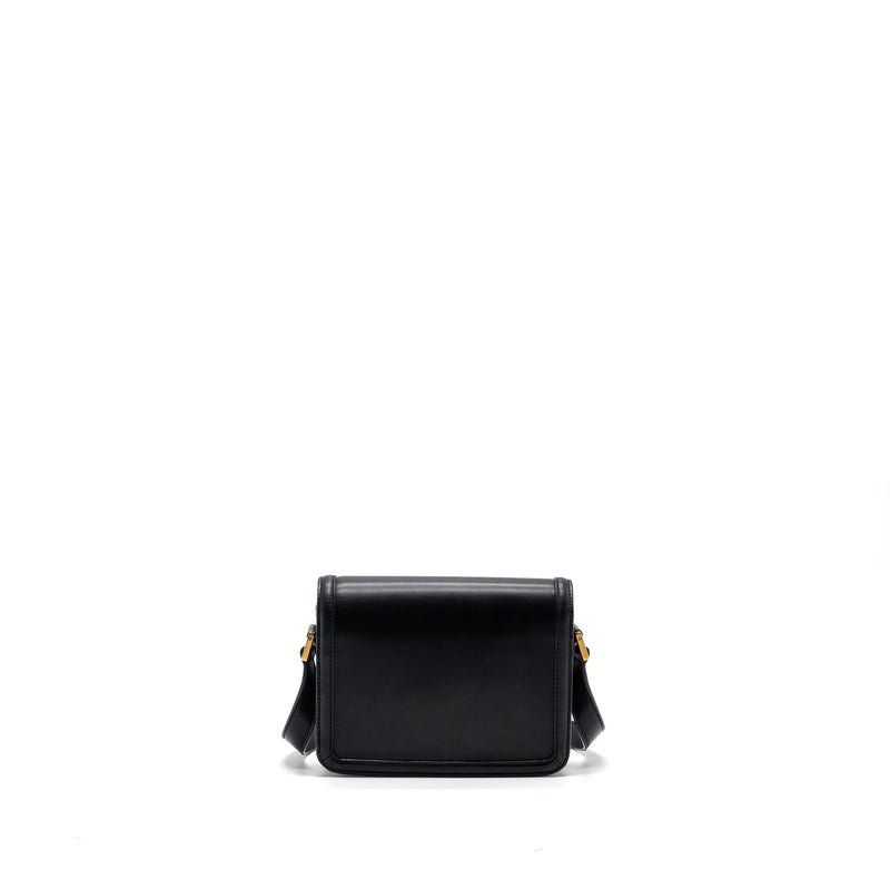 Saint Laurent Small Solferino Satchel Crossbody Bag Box Calfskin Black GHW