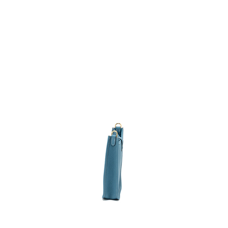Hermes Mini Evelyne Clemence New Blue Jean GHW Stamp B