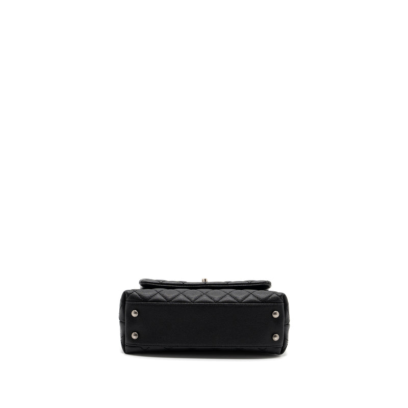 Chanel small coco handle caviar / lizard handle black ruthenium hardware