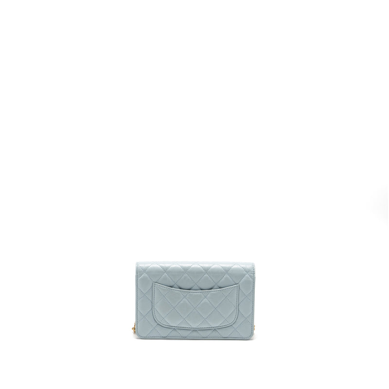 Chanel 2.55 Reissue Wallet on Chain Aged Calfskin Light Blue Brushed G