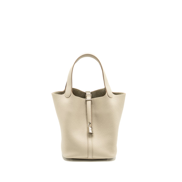 Hermes Picotin 22 Lock Bag Clemence Beton SHW Stamp U
