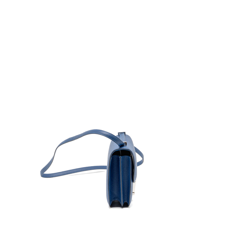 Hermes Mini Constance Epsom P5 Bleu Tie SHW Stamp K