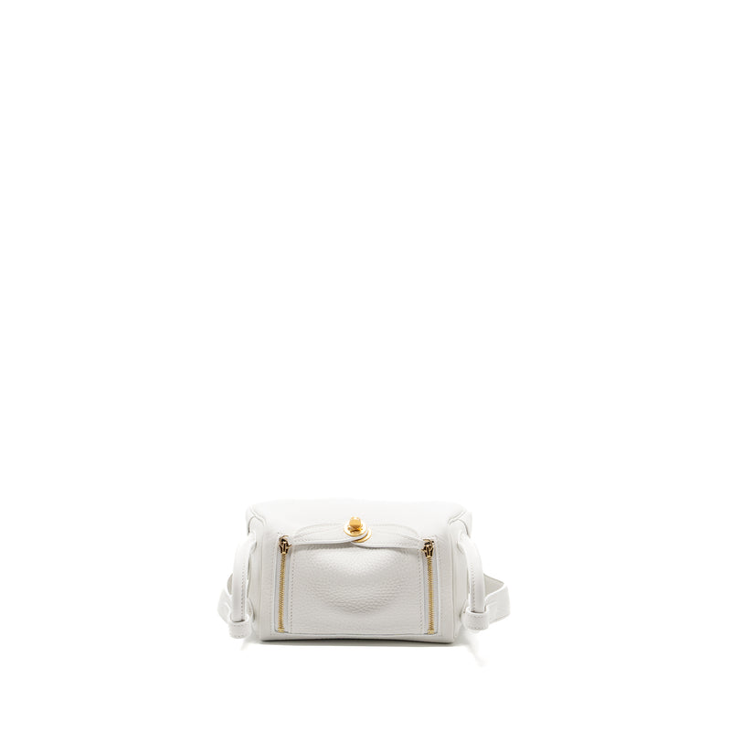 Hermes mini lindy clemence new white GHW stamp B