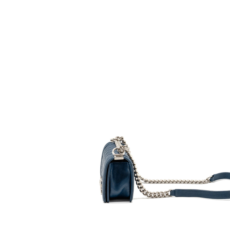 Chanel Small Boy Bag Caviar Navy SHW