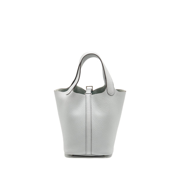 Hermes Picotin 18 Lock Bag Clemence Blue Pale SHW Stamp W