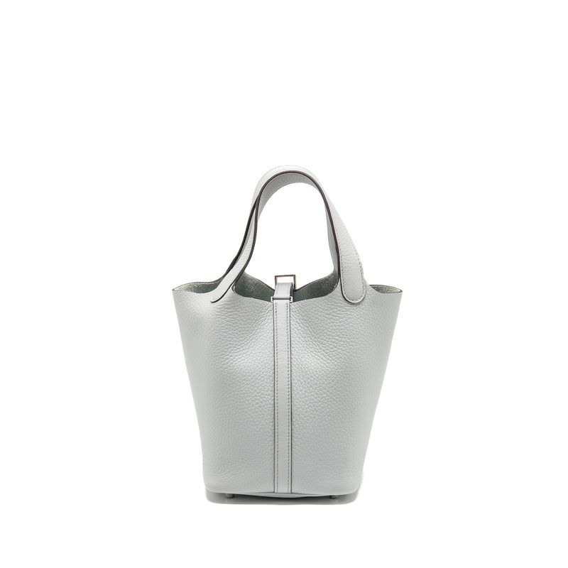 Hermes Picotin 18 Lock Bag Clemence Blue Pale SHW Stamp W