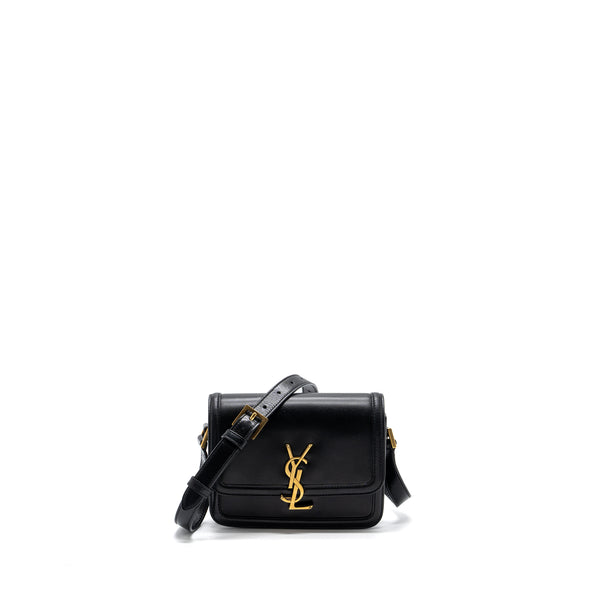 Saint Laurent Small Solferino Satchel Crossbody Bag Box Calfskin Black GHW