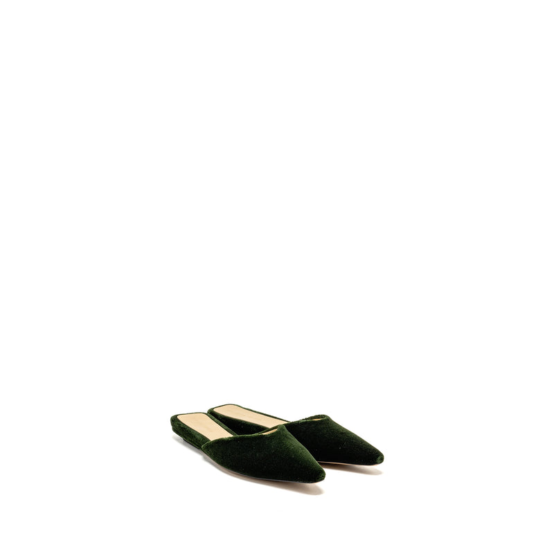 Bottega Veneta Size 37 Point Flat Carpet/Leather Green