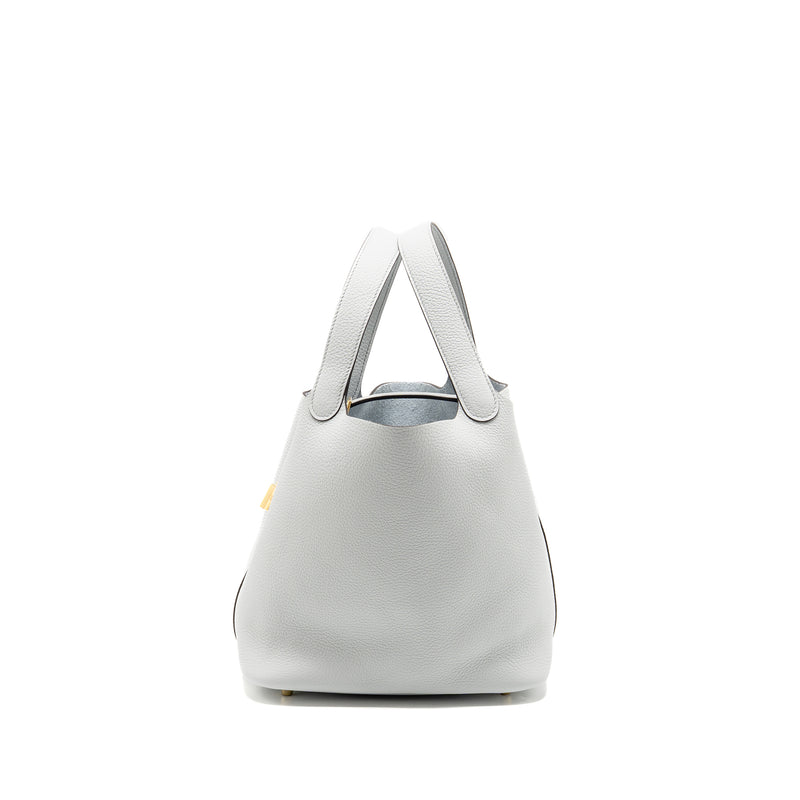 Hermes Picotin 22 Lock Bag Clemence Blue Pale GHW Stamp B
