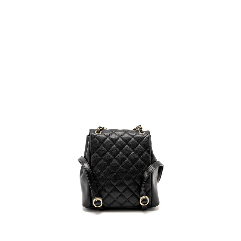 Chanel Triple Pack Backpack Caviar Black LGHW (Microchip)