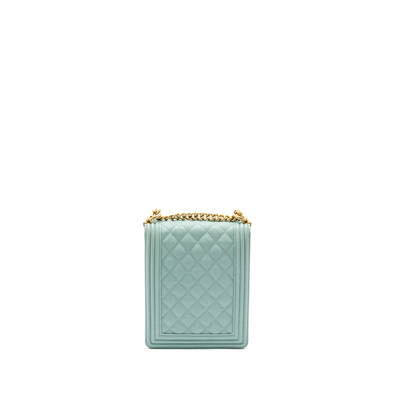 Chanel North South Boy Bag Caviar Light Blue GHW