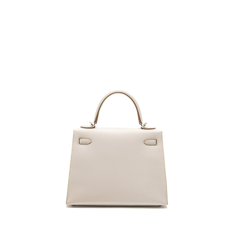 Hermes Kelly 25 Epsom Gris Pale SHW Stamp B