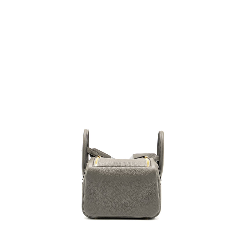 Hermes Mini lindy Clemence Gris Meyer GHW Stamp U