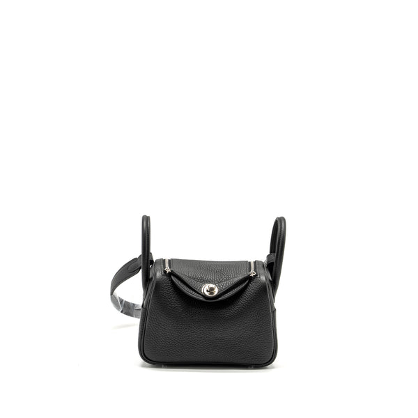 Hermes Mini Lindy Clemence Black SHW Stamp U
