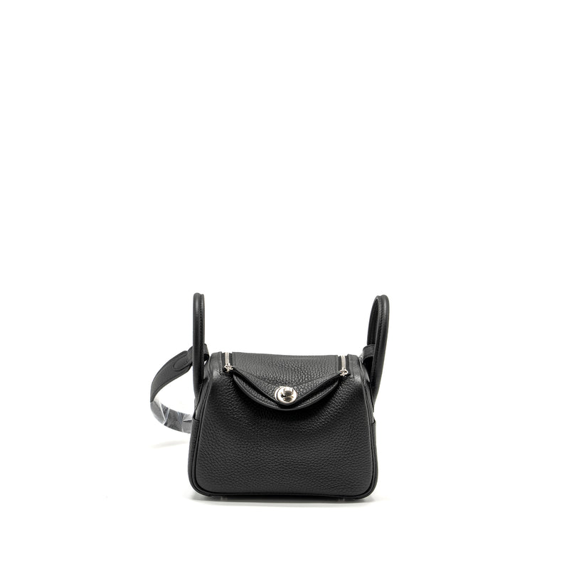 Hermes Mini Lindy Clemence Black SHW Stamp U