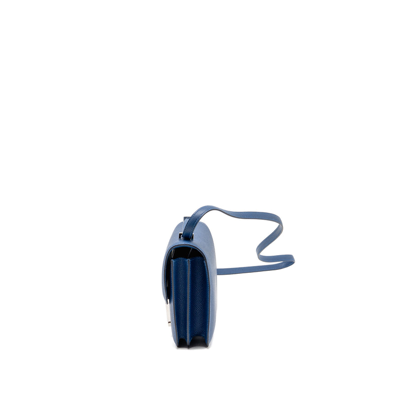 Hermes Mini Constance Epsom P5 Bleu Tie SHW Stamp K
