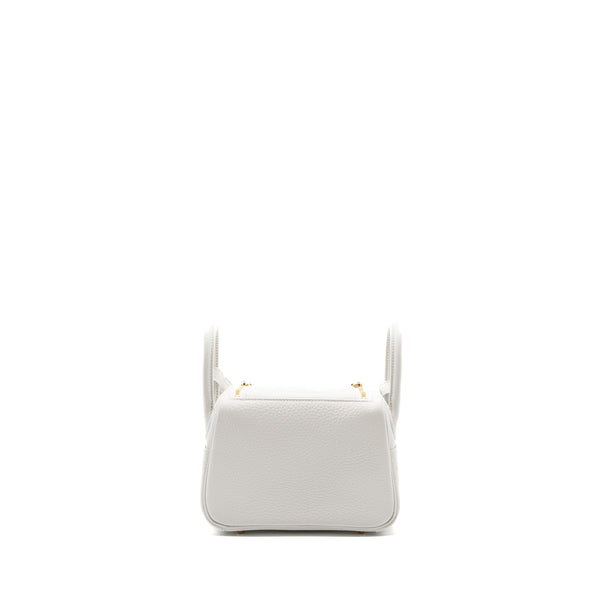 Hermes mini lindy clemence new white GHW stamp B