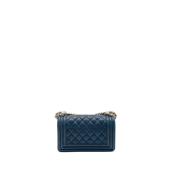 Chanel Small Boy Bag Caviar Navy SHW