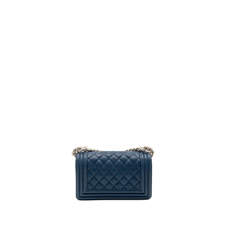Chanel Small Boy Bag Caviar Navy SHW