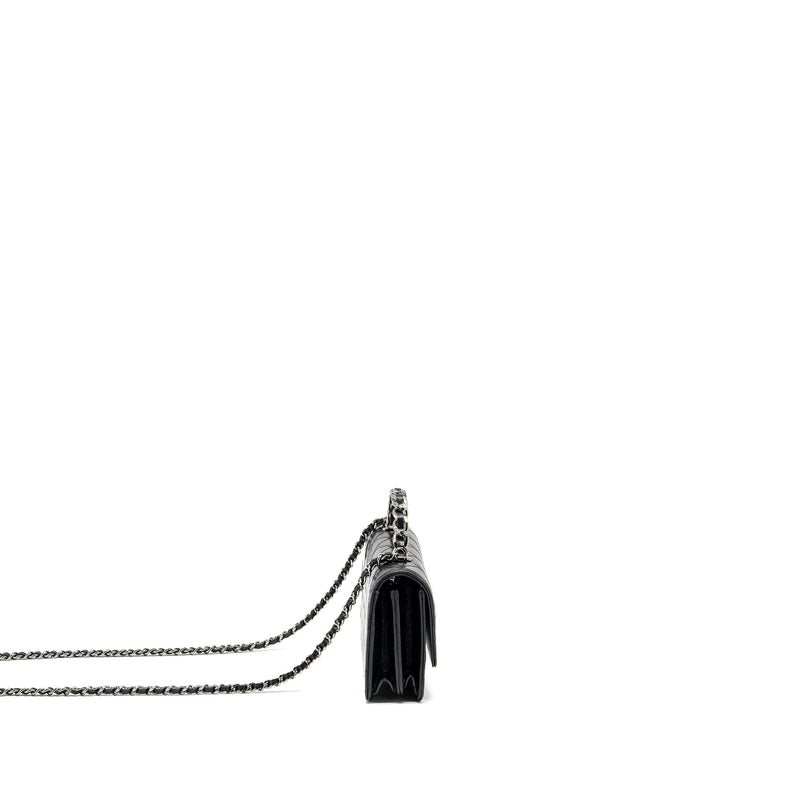 Chanel Crystal Top Handle Mini Flap Bag Calfskin Black with Black Hardware (Microchip)