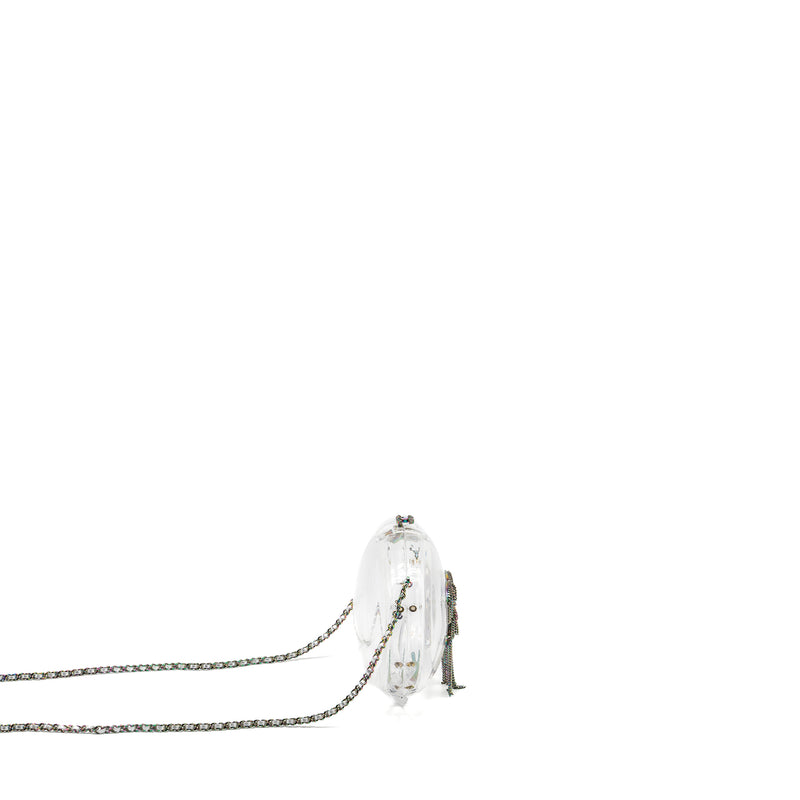 Chanel 18s Evening Bag with Detail Chains Embellished Acrylic Multicolour Hardware